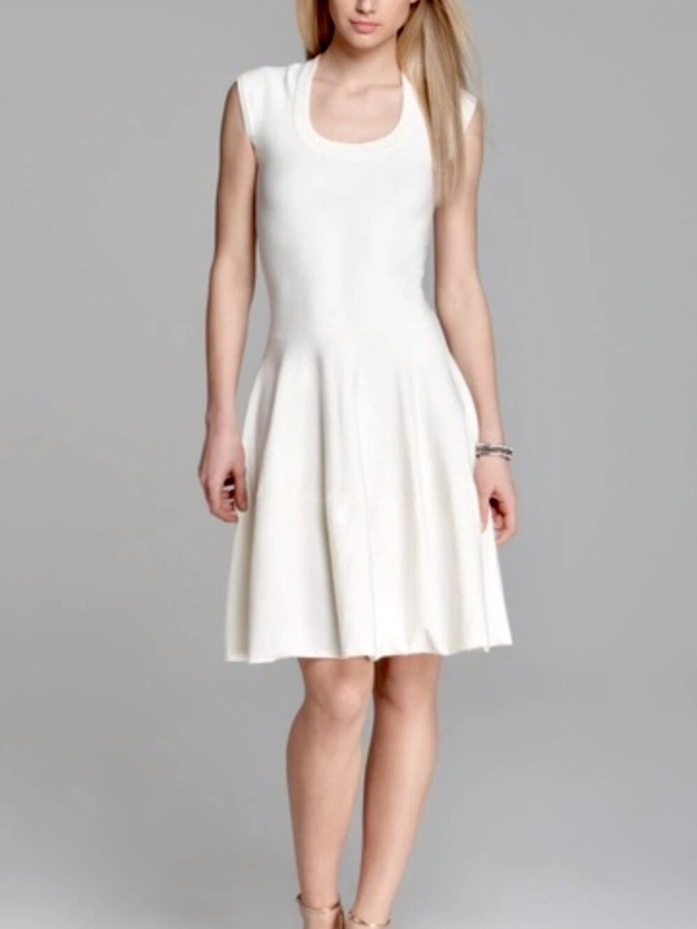 Rebecca Taylor Fit Flare Sleeveless Viscose Stretch Womens Knee Length Dress S